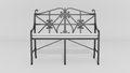 Regency Garden Bench, front view, black finish
