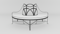 Regency Park Tree Bench, front view, black finish