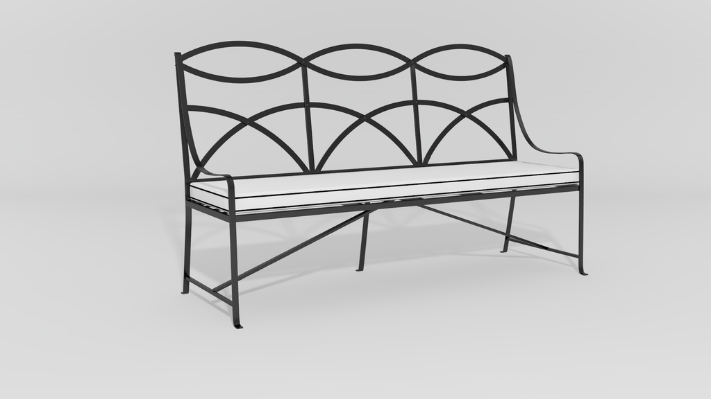 Regency Park Bench, angle view, black finish
