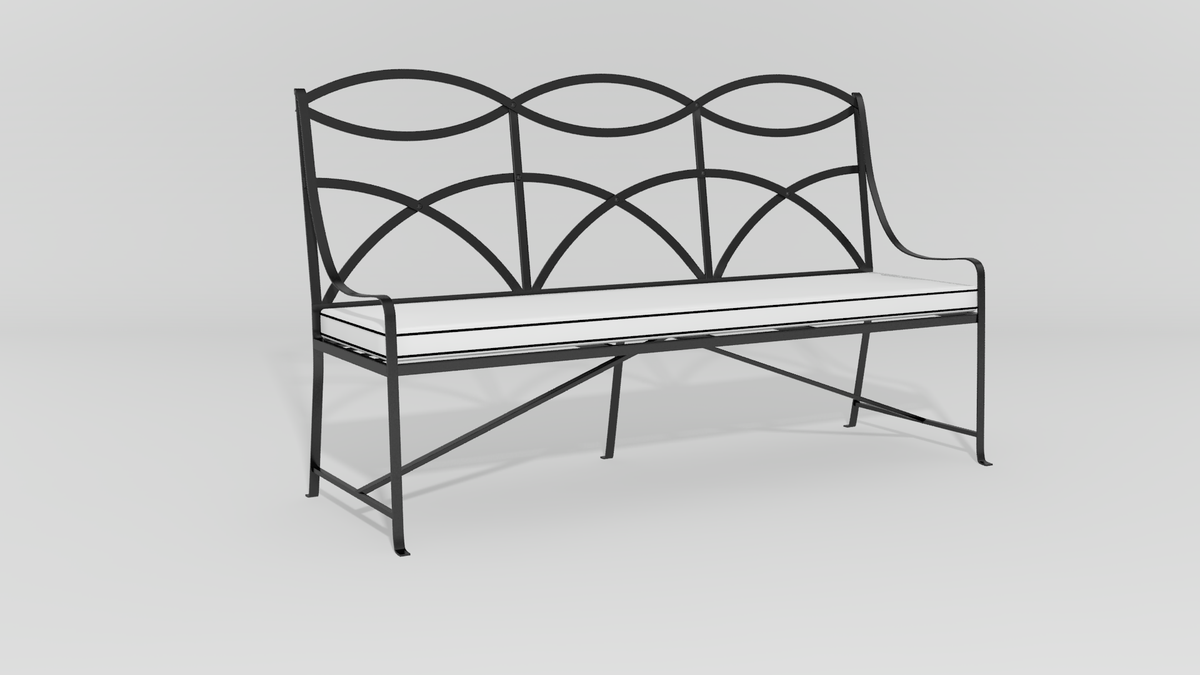 Regency Park Bench, angle view, black finish