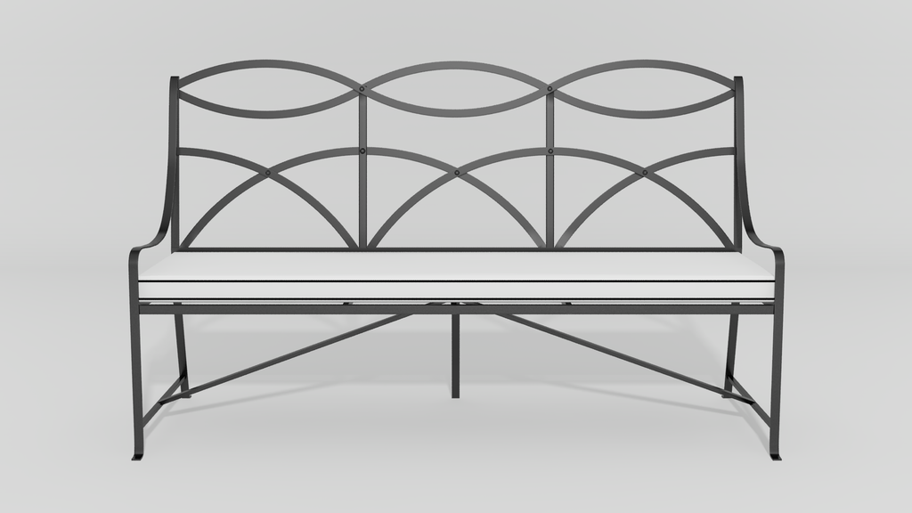 Regency Park Bench, front view, black finish