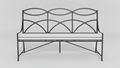 Regency Park Bench, front view, black finish