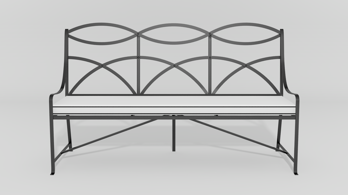 Regency Park Bench, front view, black finish
