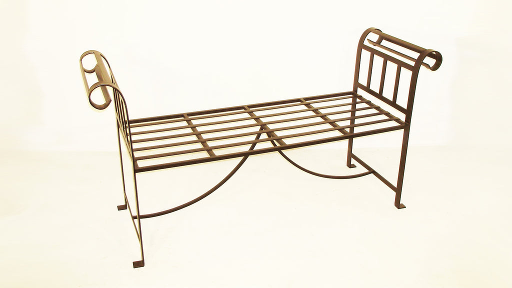 Regency Park Backless Bench, angle view, black finish