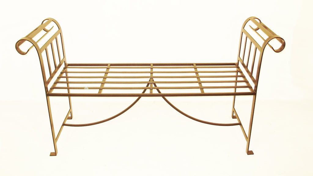 Regency Park Backless Bench, front view, black finish