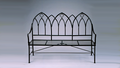 Gothic Garden Bench, front view, black finish