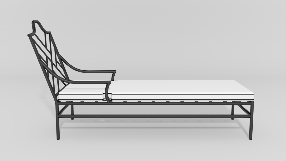Chinese Chippendale Chaise Lounge