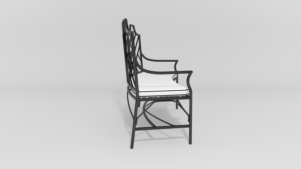 Chinese Chippendale Curved Bench