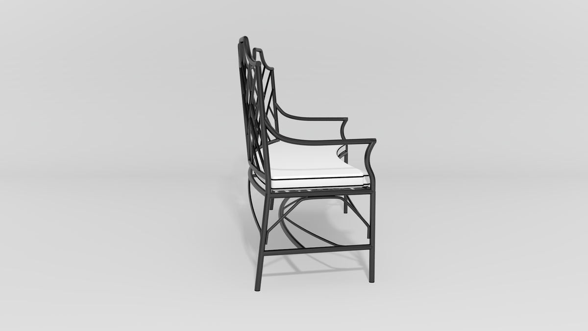 Chinese Chippendale Curved Bench