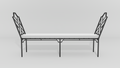 Chinese Chippendale Backless Bench, front view, black finish