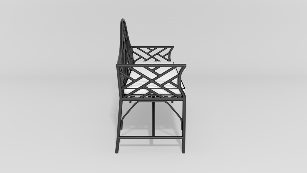 Chinese Chippendale Camelback Bench