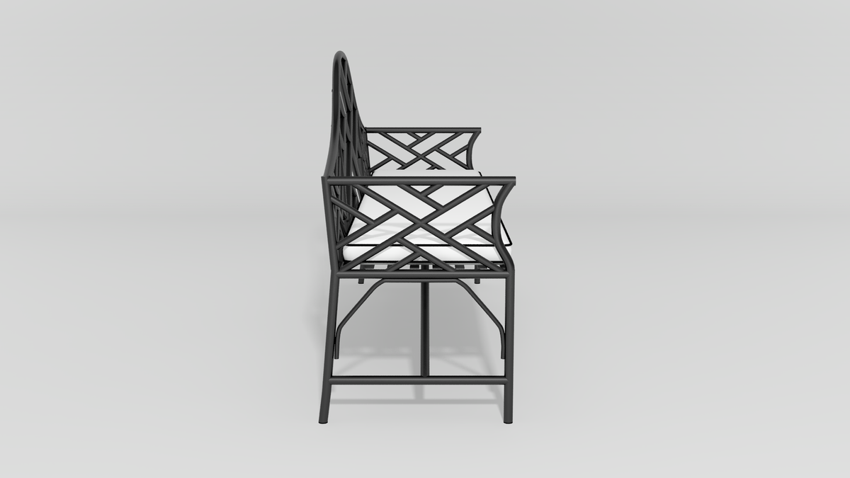 Chinese Chippendale Camelback Bench