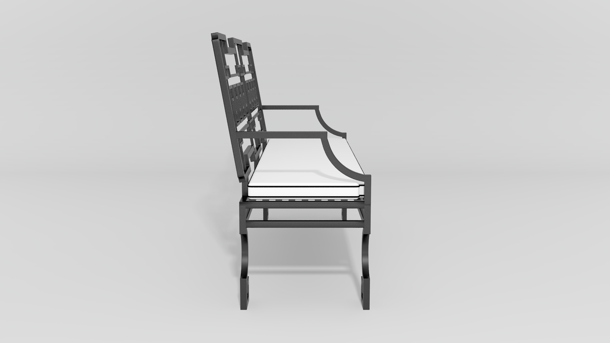 Greek Key Garden Bench