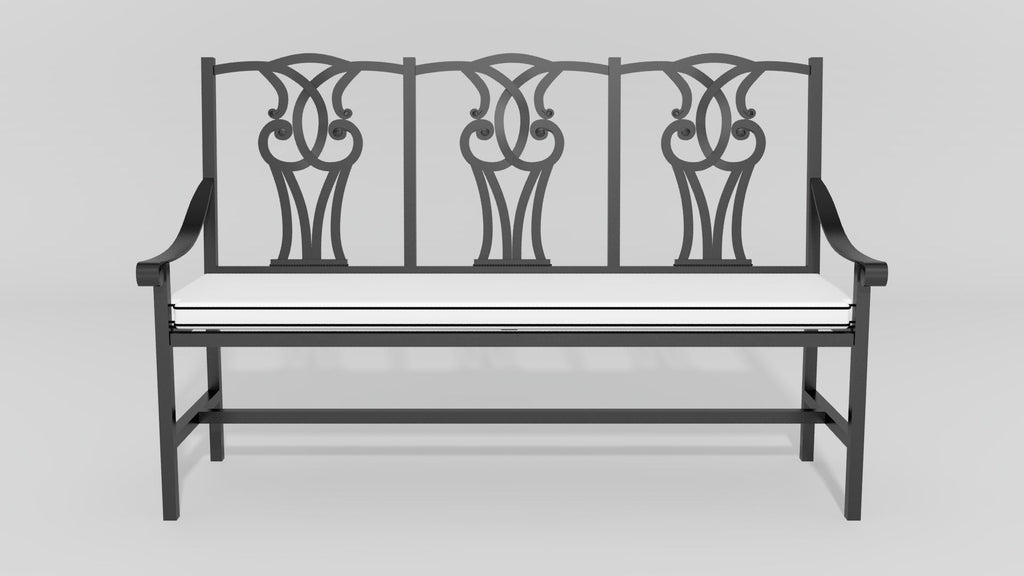 Yorkshire Garden Bench, front view, black finish