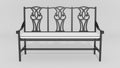 Yorkshire Garden Bench, front view, black finish