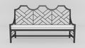 Manchester Chippendale Bench, front view, black finish