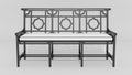 Mandarin Garden Bench, front view, black finish