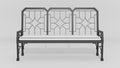 Cambridge Garden Bench, front view, black finish