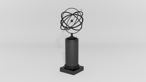 24" Garden Armillary Sphere with Pedestal Column
