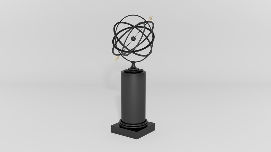 24" Garden Armillary Sphere with Pedestal Column