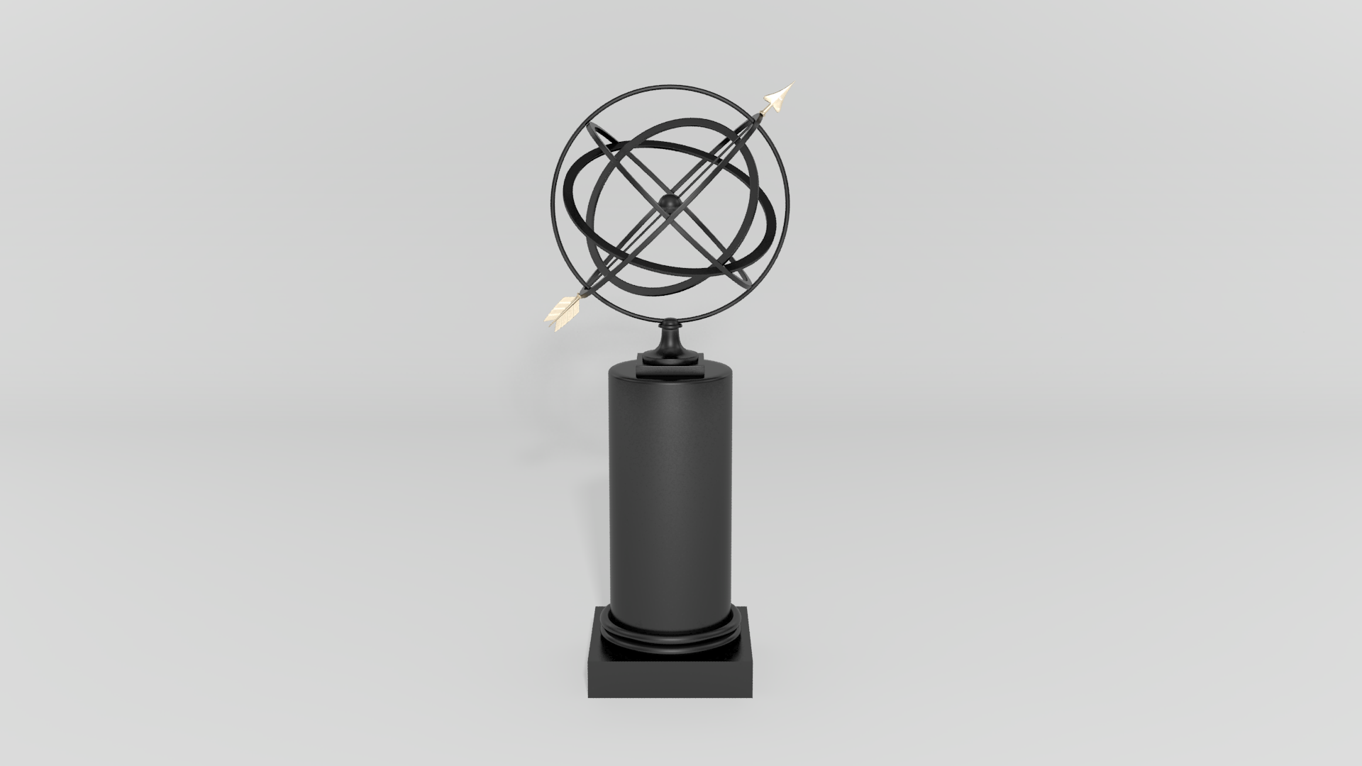 24" Garden Armillary Sphere with Pedestal Column