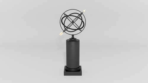 24" Garden Armillary Sphere with Pedestal Column, view 2