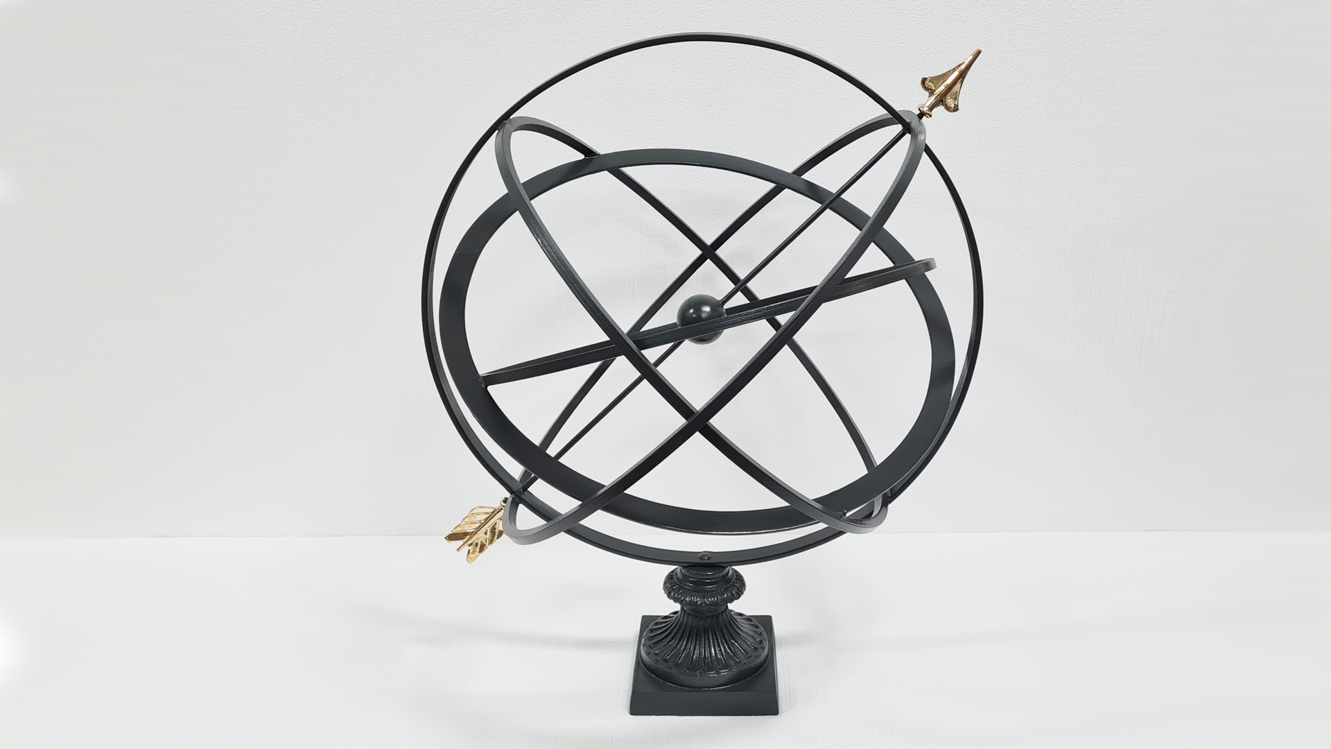 36" Statement Armillary Sphere with Fluted Base