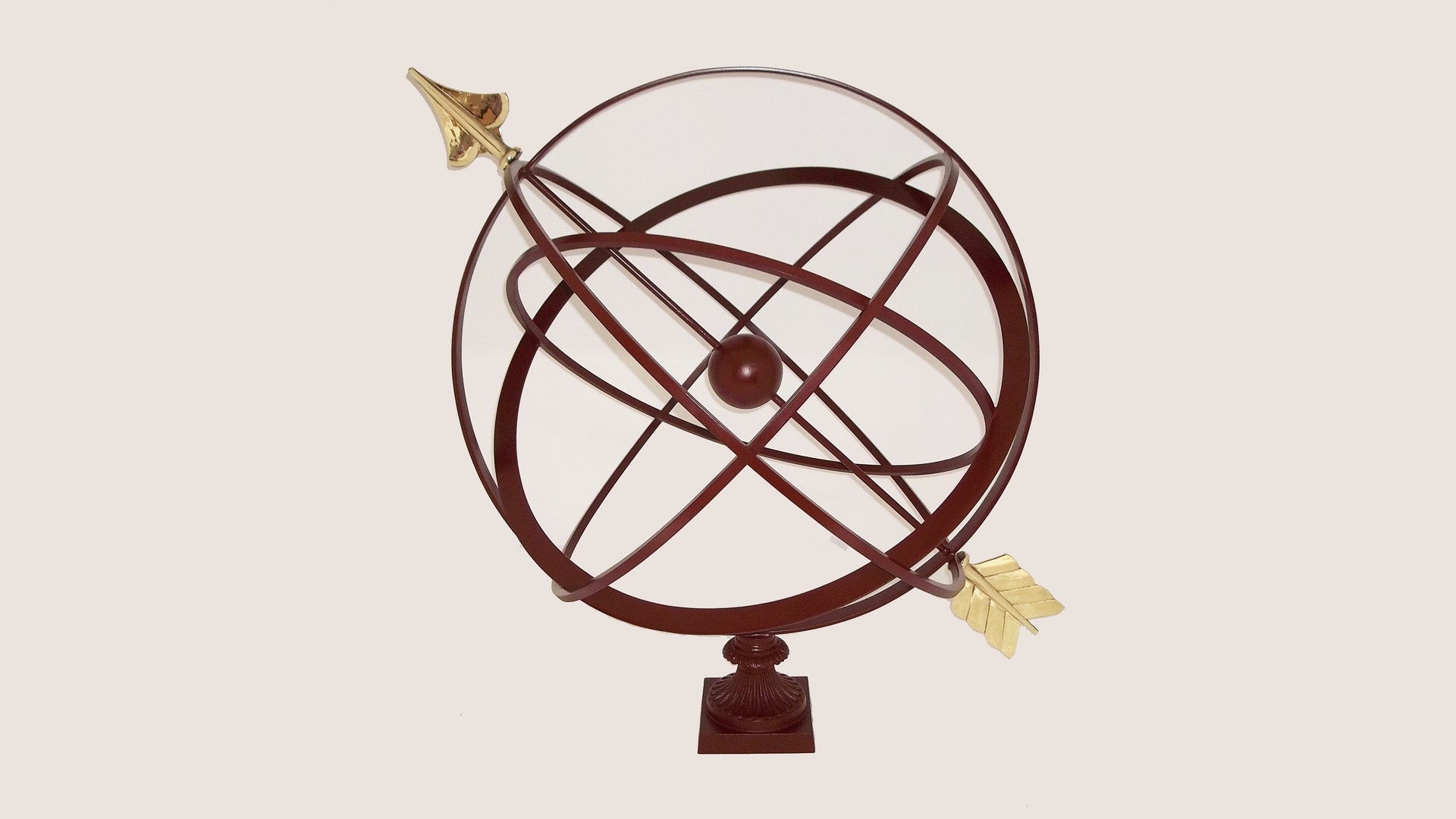 48" Statement Armillary Sphere with Fluted Base
