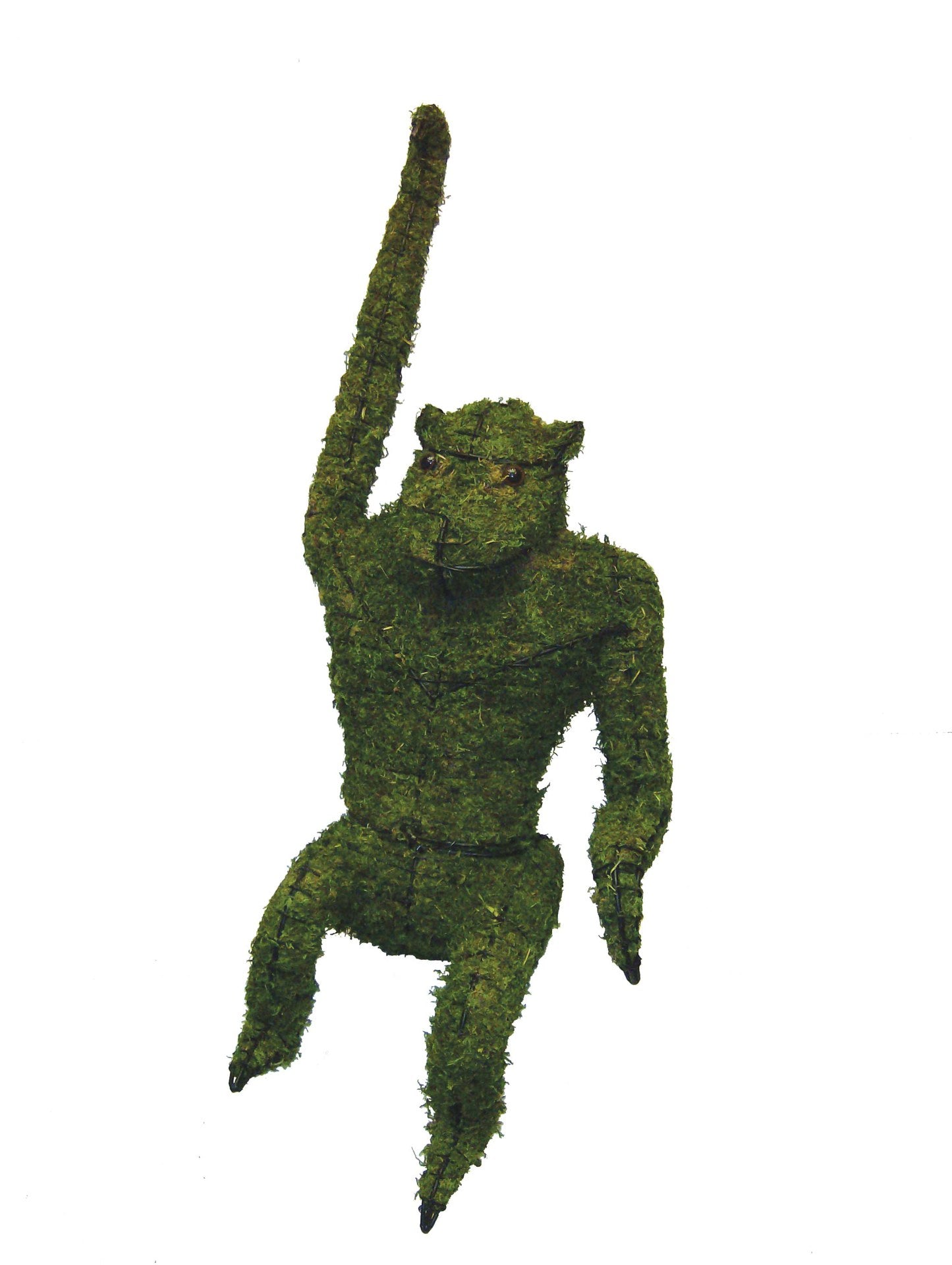 14 Inch Mossed Hanging Monkey Garden Topiary Frame