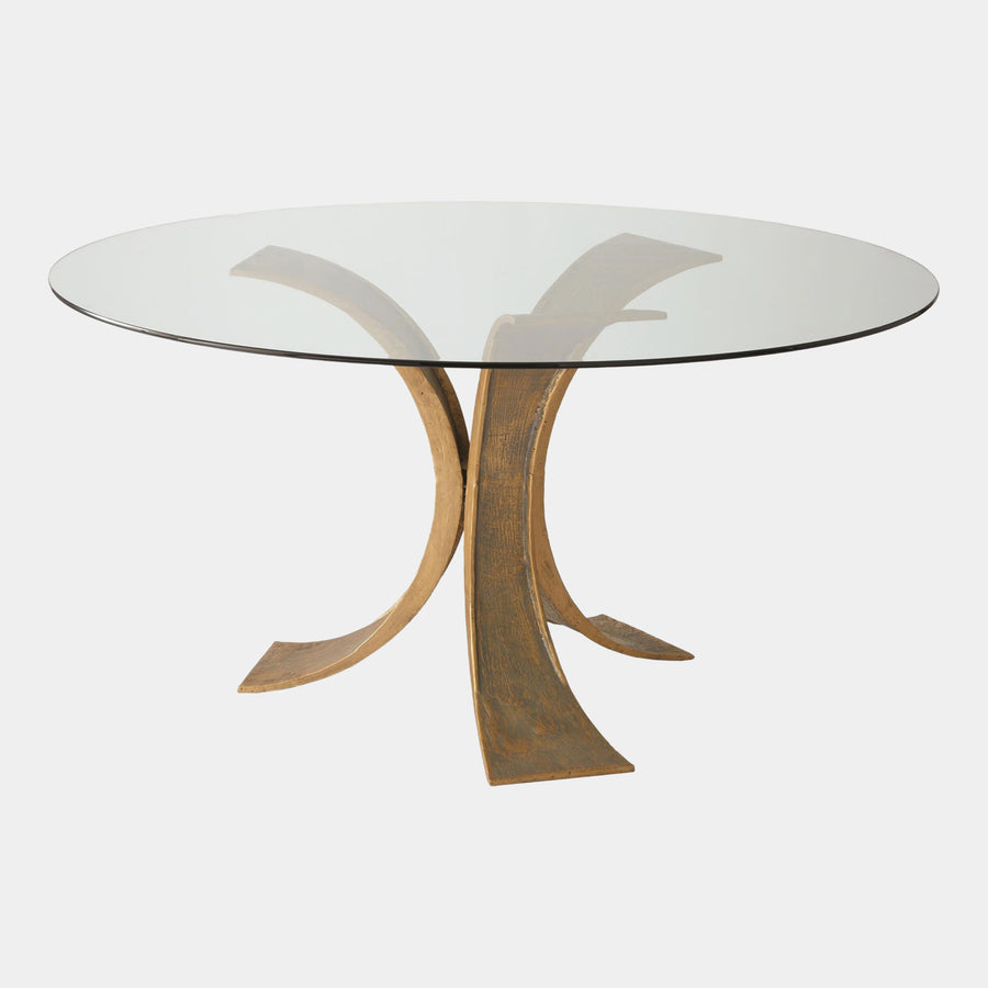 Lotus Dining Table - 48 Inch, Antique Gold