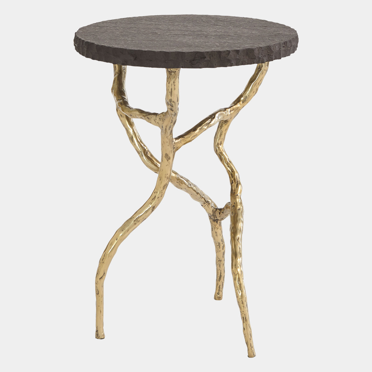 Root Table - Brass Finish & Black Marble