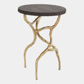 Root Table - Brass Finish & Black Marble
