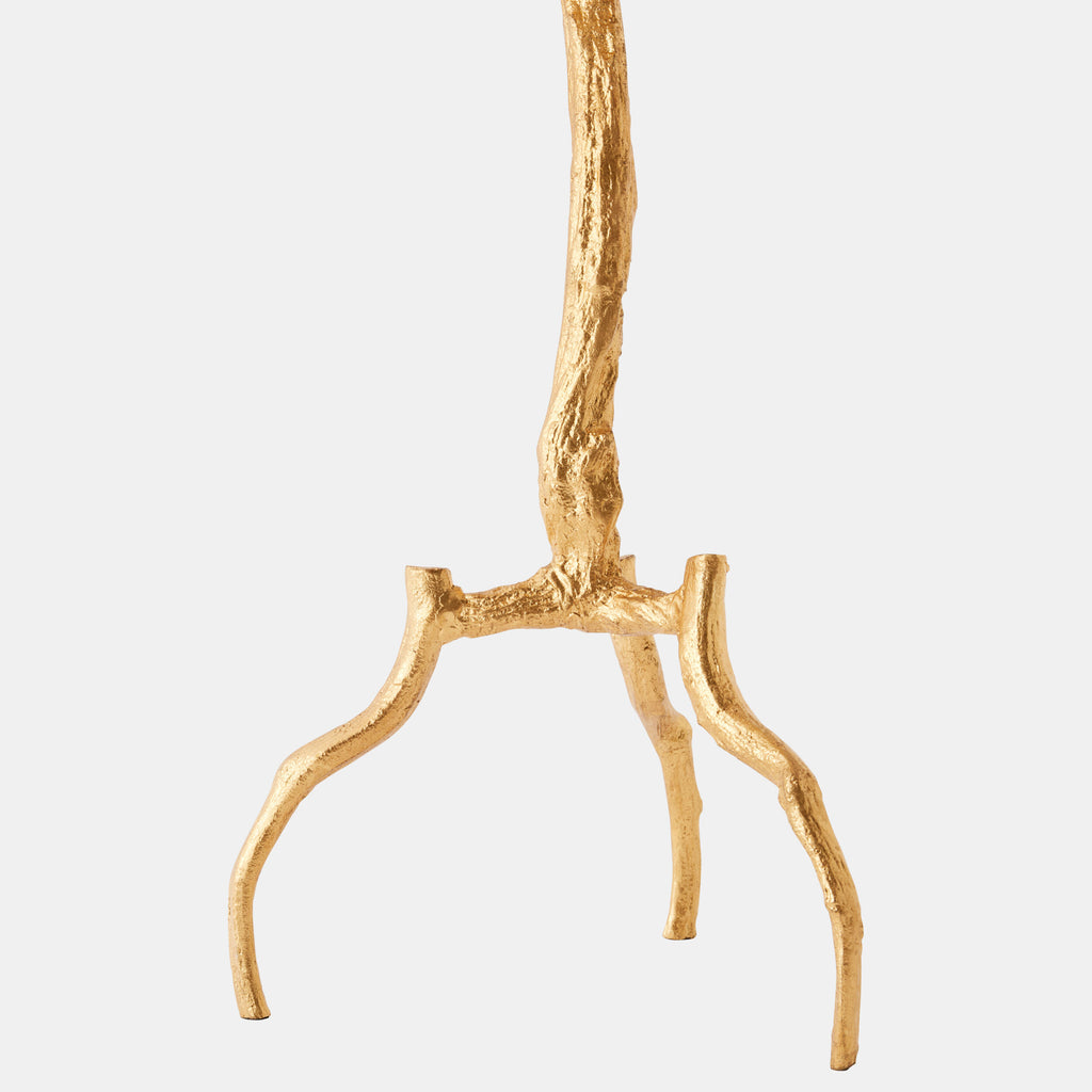 Three-Legged Twig Table - Gold Leaf