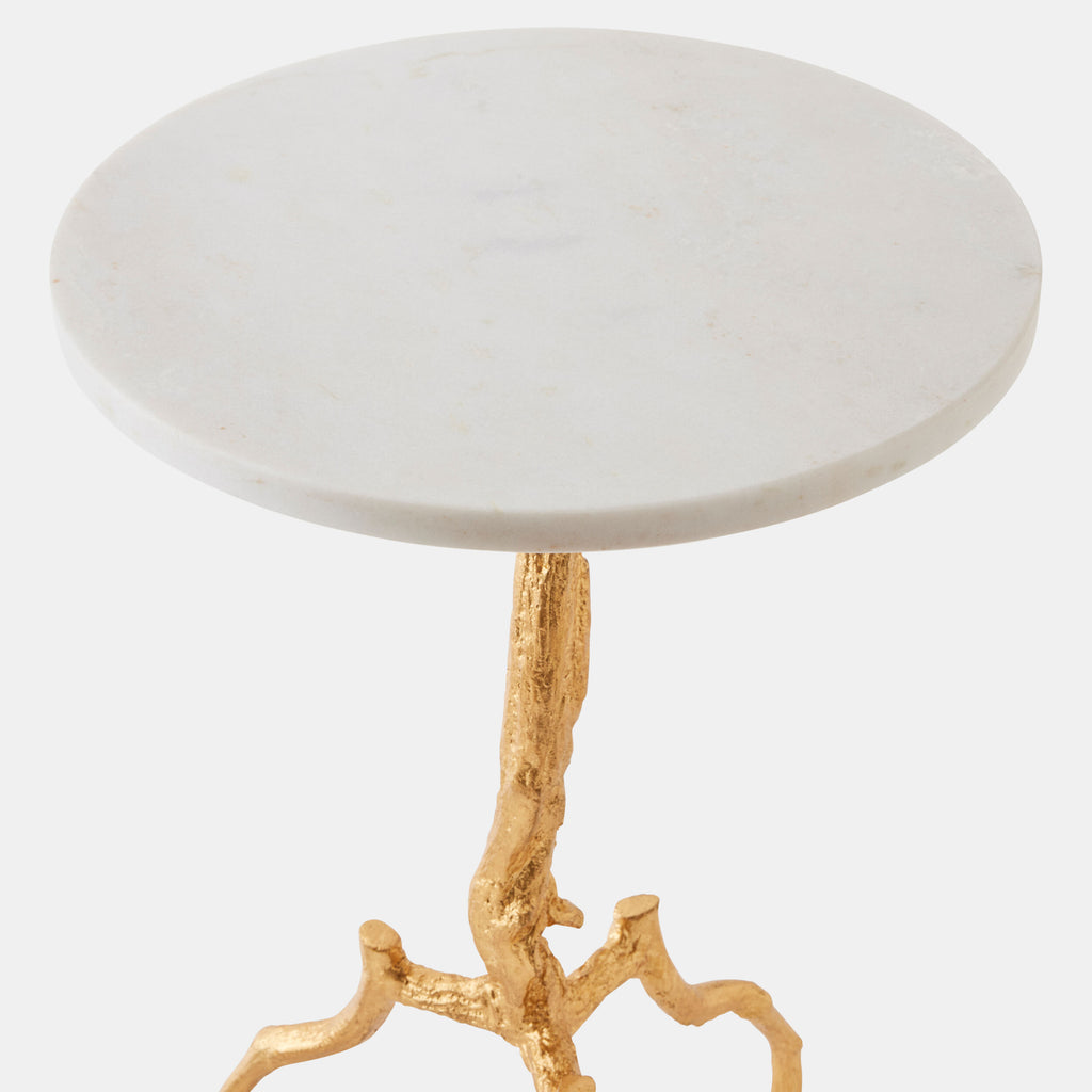 Three-Legged Twig Table - Gold Leaf