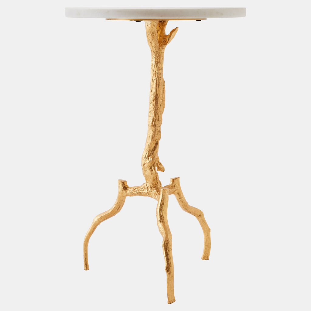 Three-Legged Twig Table - Gold Leaf