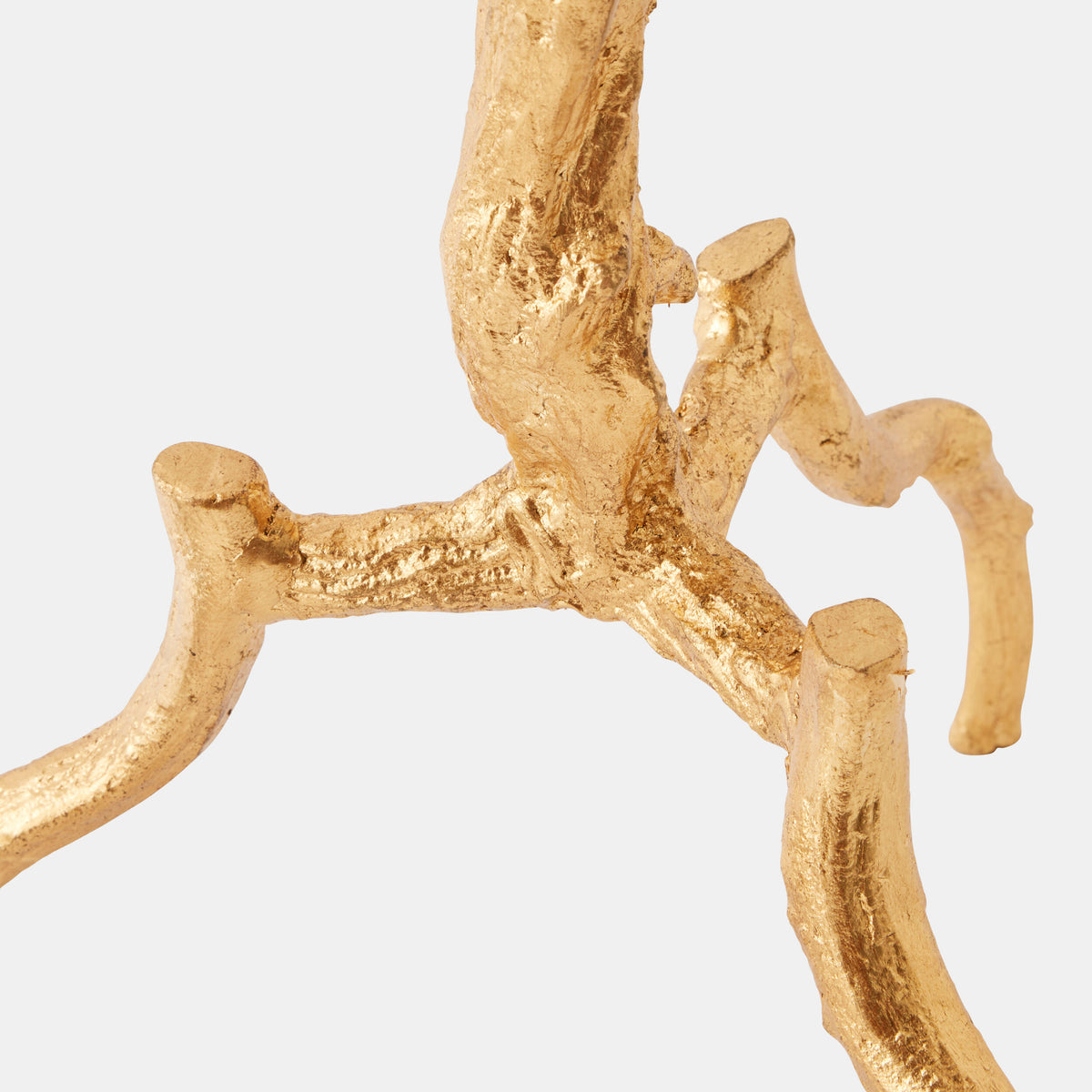 Three-Legged Twig Table - Gold Leaf