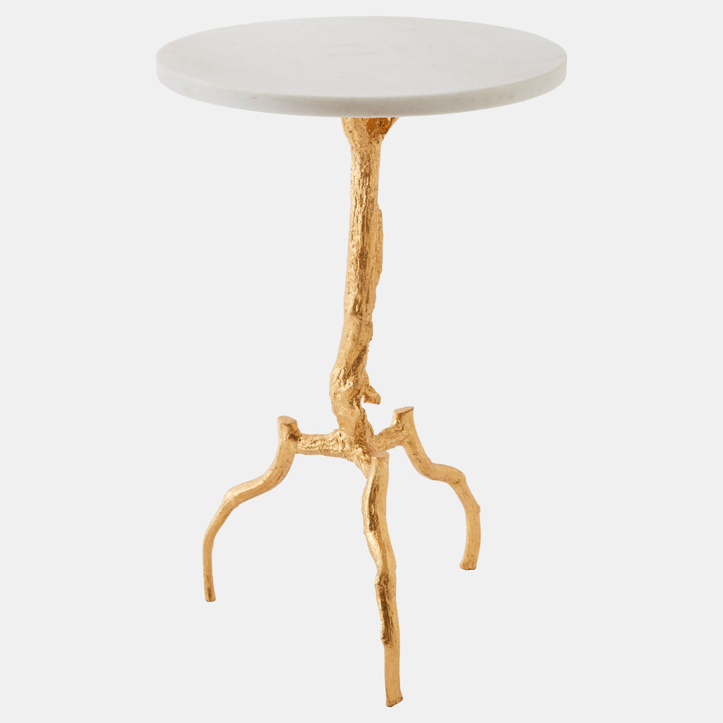Three-Legged Twig Table - Gold Leaf