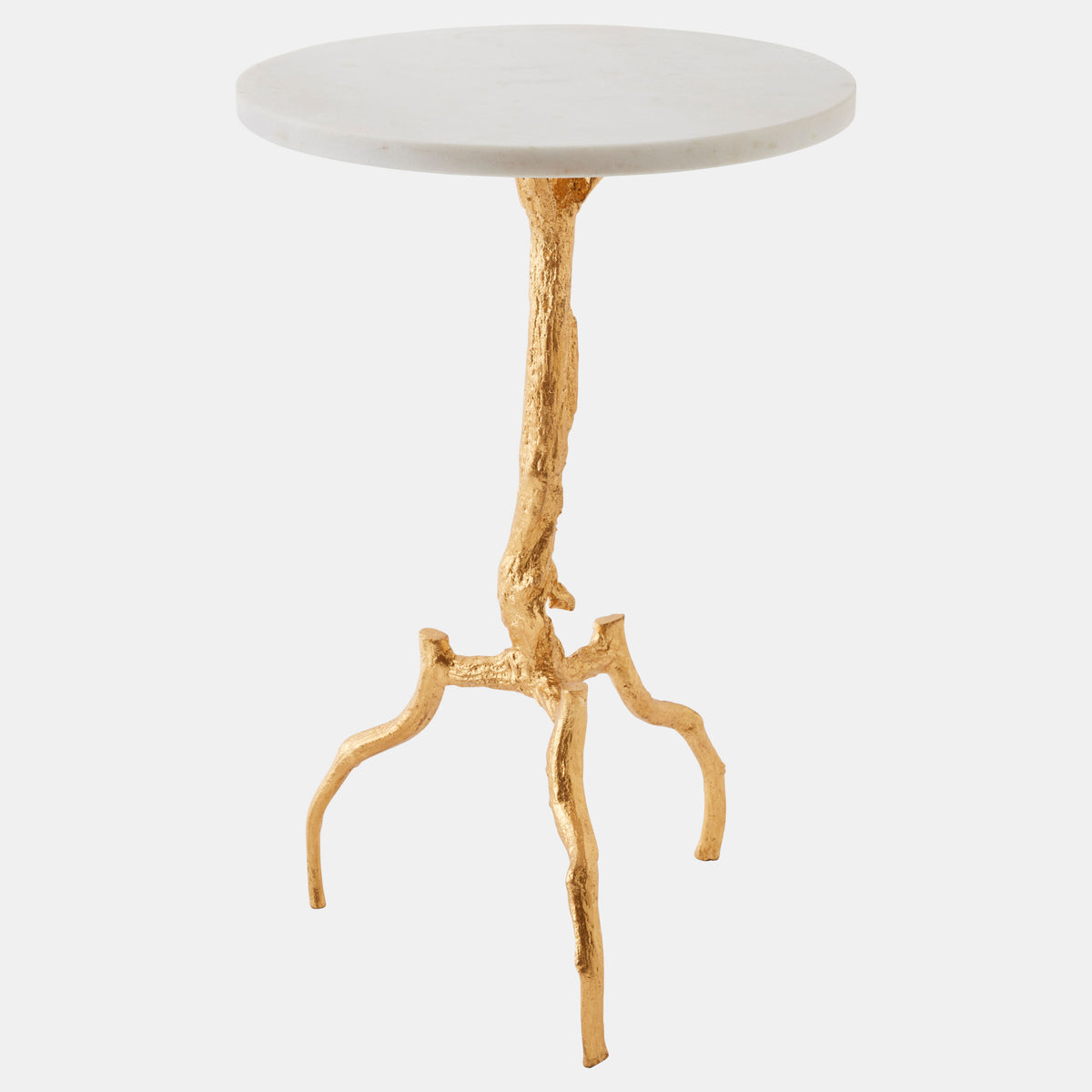 Three-Legged Twig Table - Gold Leaf