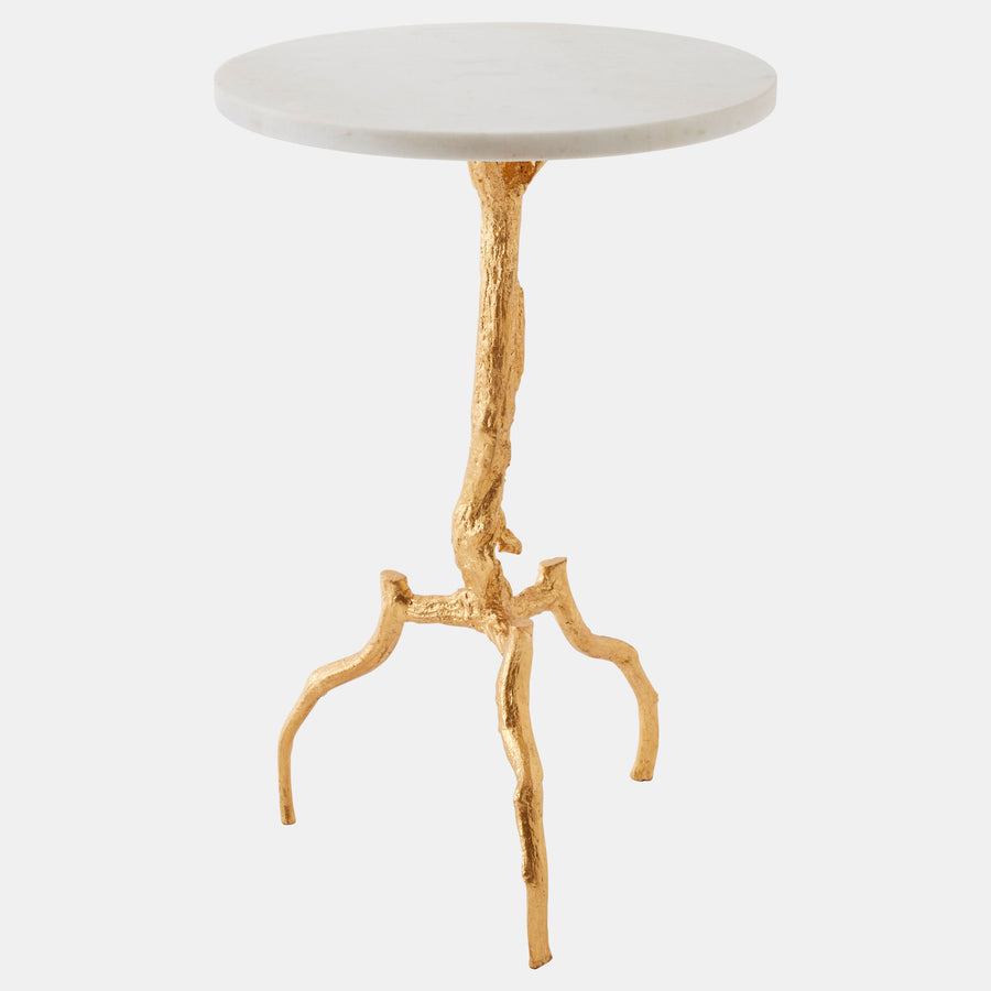Three-Legged Twig Table - Gold Leaf