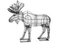 60 Inch Moose Garden Topiary Frame