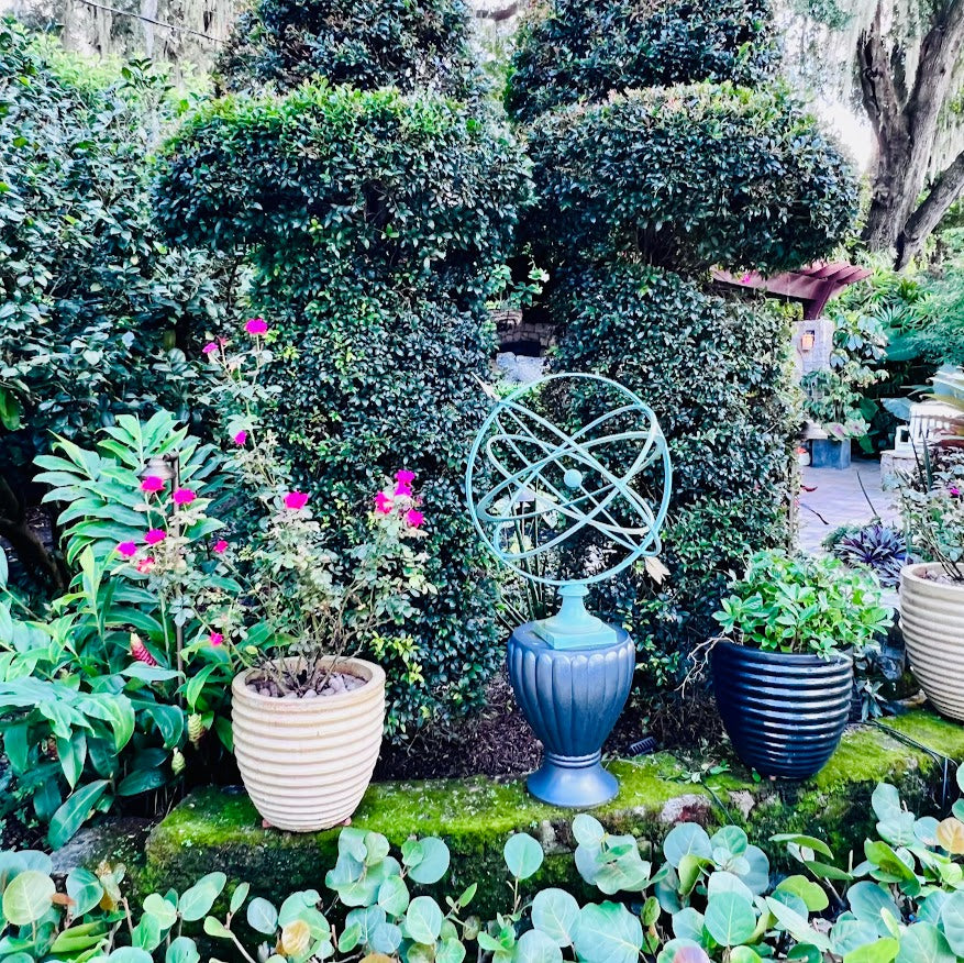 30" Natural Patina Armillary Sphere with Fluted Base (Limited Stock)