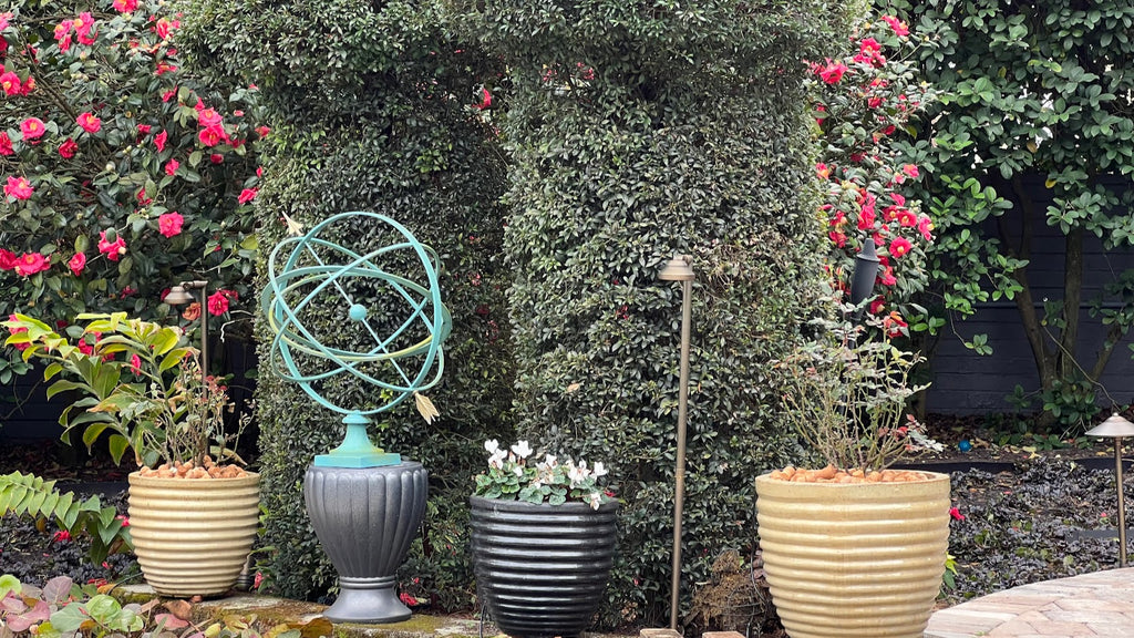 30" Natural Patina Armillary Sphere with Fluted Base (Limited Stock)