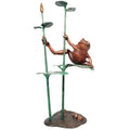 Frog on Reeds Fountain Bronze Statue – view 1