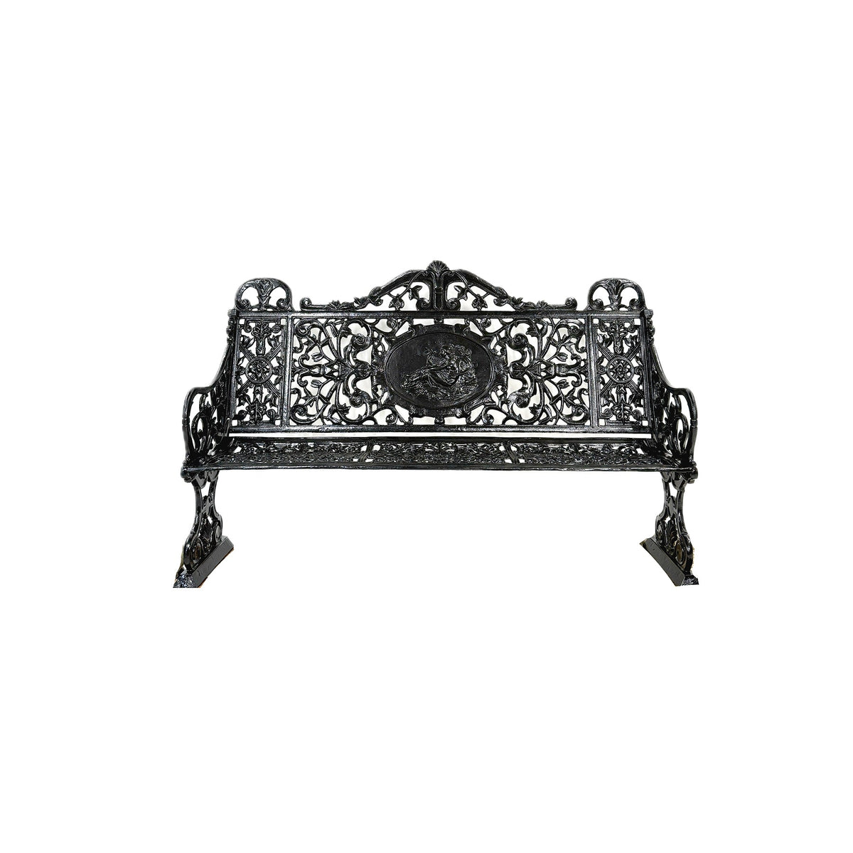 Ornamental Iron Garden Bench – view 1