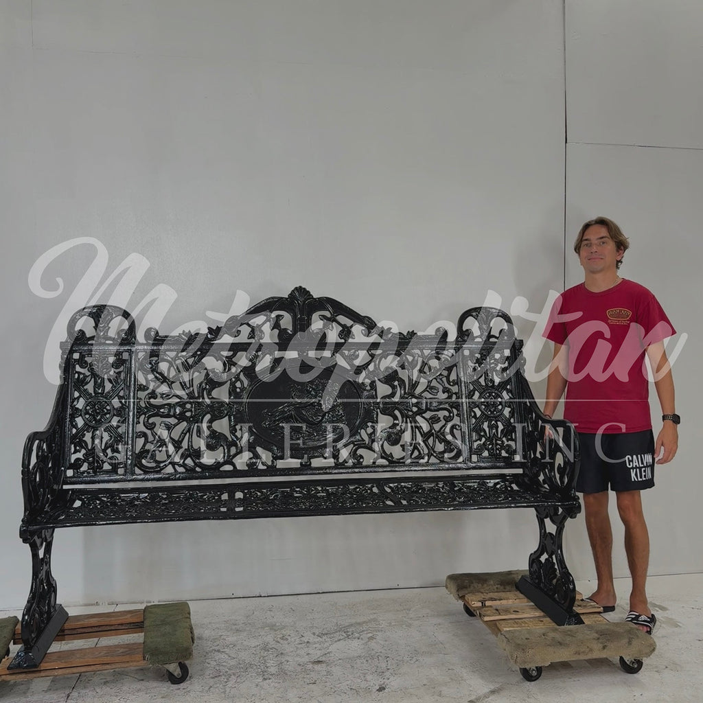 Ornamental Iron Garden Bench – view 5