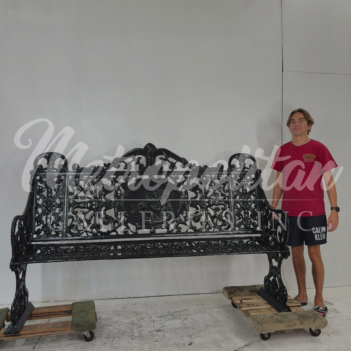 Ornamental Iron Garden Bench – view 5