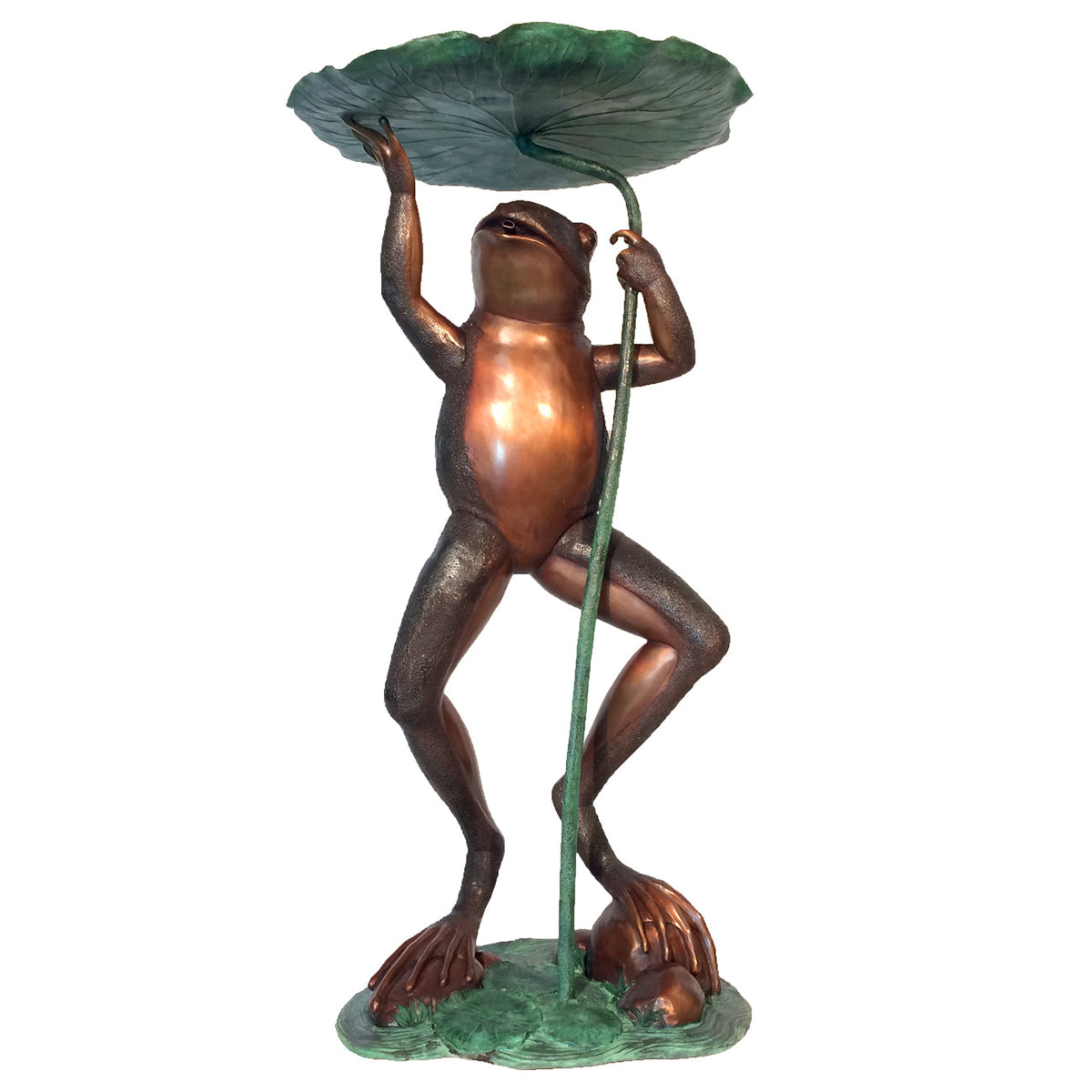 Lily Pad Frog Fountain Bronze Statue – view 1