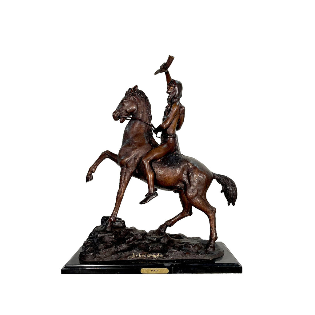 Remington 'Scalp' Table-Top Bronze Statue – view 1