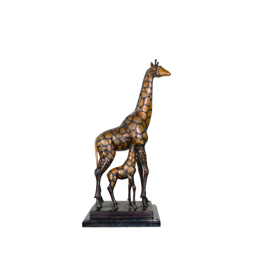 Giraffe & Calf Table-top Bronze Statue – view 1