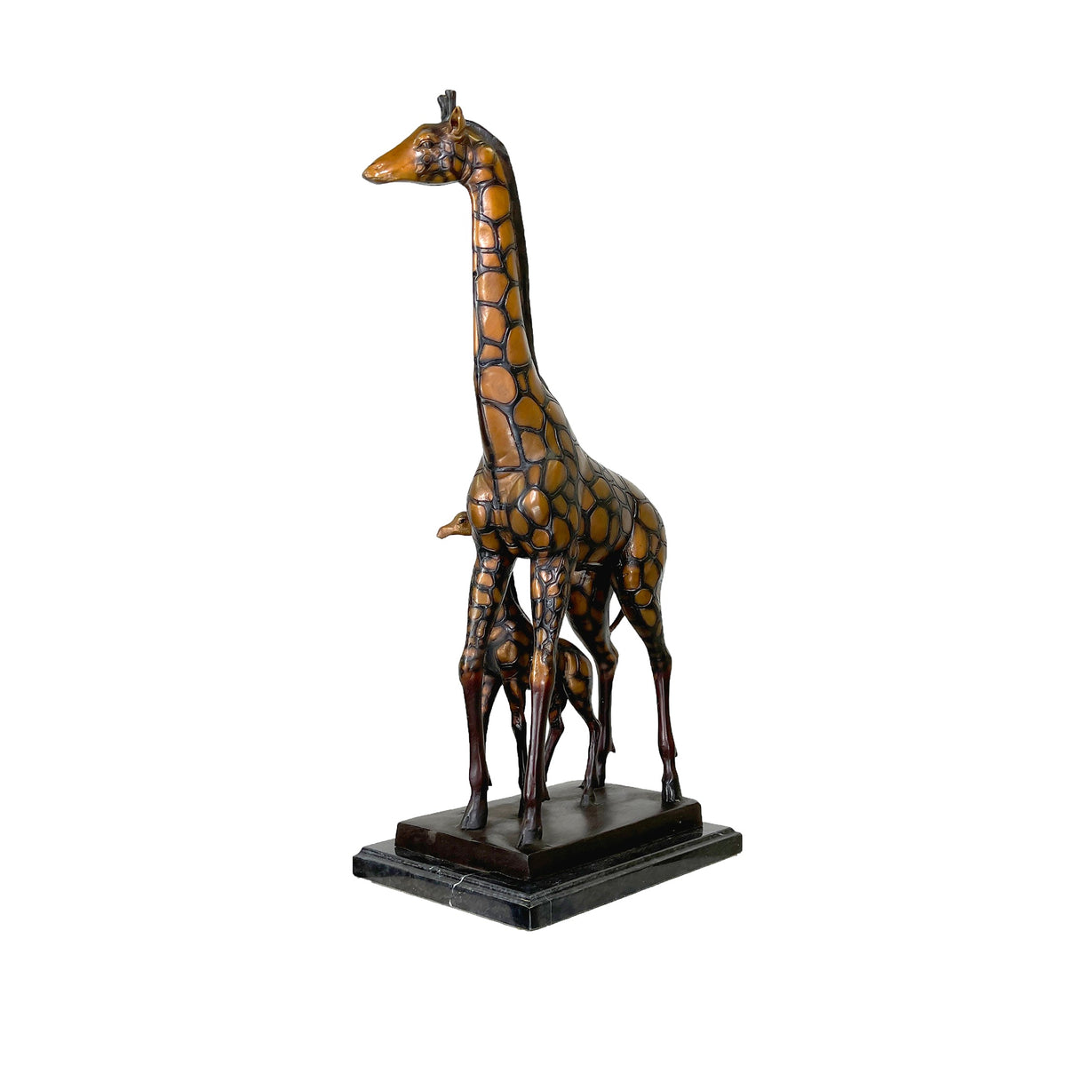 Giraffe & Calf Table-top Bronze Statue – view 2